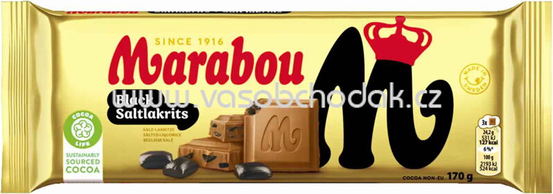 Marabou Black Saltlakrits, 170g