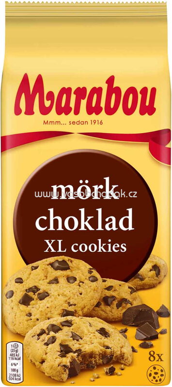 Marabou Mörk Choklad XL Cookies, 8 St, 184g