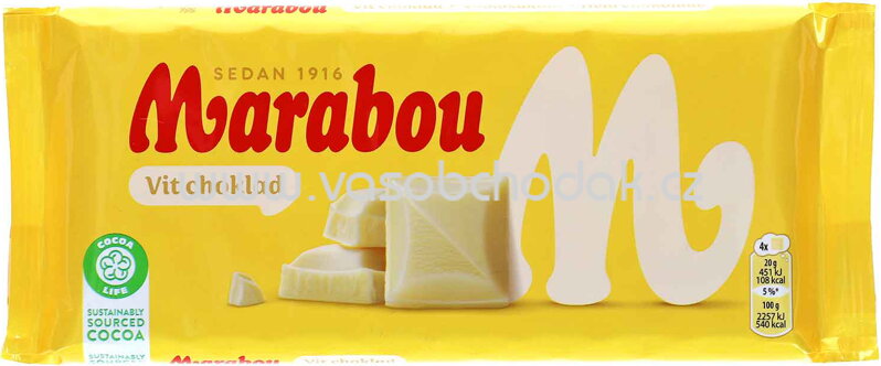 Marabou Vit Choklad, 180g