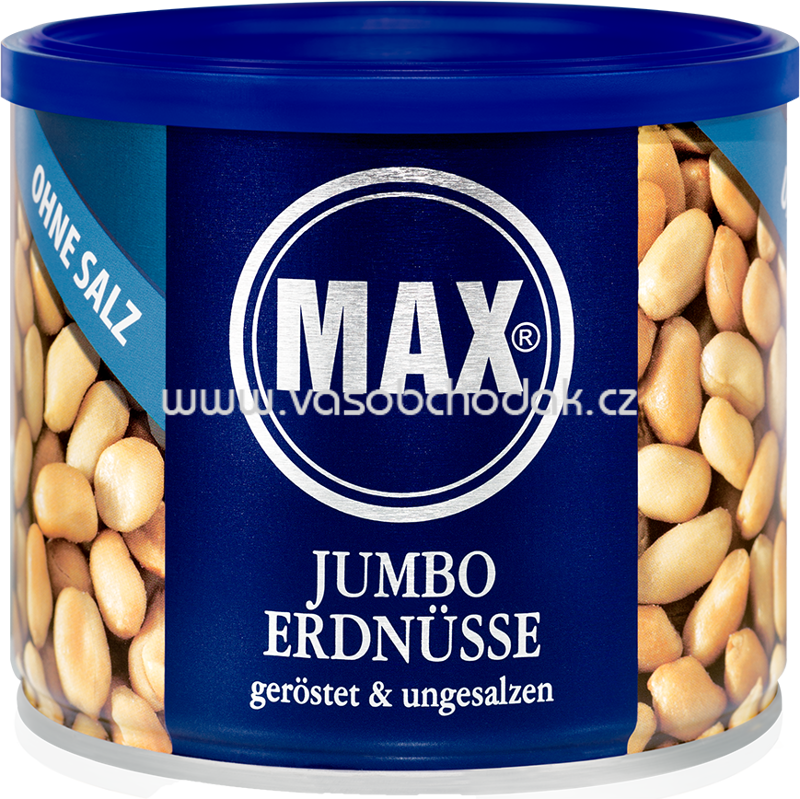 MAX Jumbo Erdnüsse geröstet & ungesalzen - ohne Salz, 6x300g