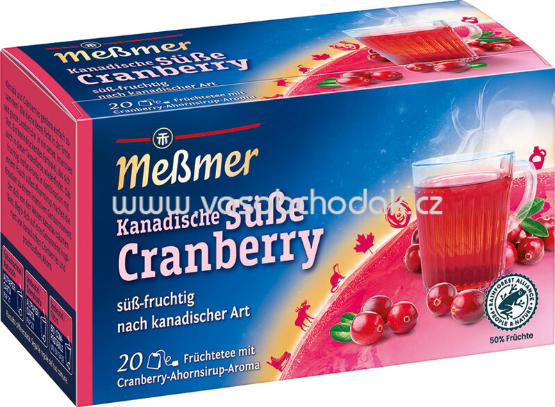 Meßmer Ländertee Kanadische Süße Cranberry, 20 Beutel Meßmer Ländertee Kanadische Süße Cranberry, 20 Beutel
