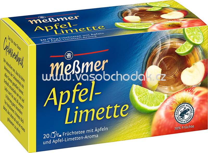 Meßmer Früchtetee Apfel Limette, 20 Beutel Meßmer Früchtetee Apfel Limette, 20 Beutel