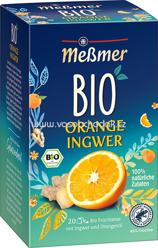 Meßmer Bio Früchtetee Orange Ingwer, 20 Beutel