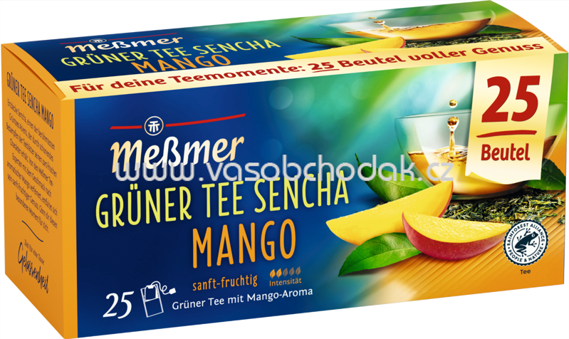 Meßmer Grüner Tee Sencha Mango, 25 Beutel Meßmer Grüner Tee Sencha Mango, 25 Beutel