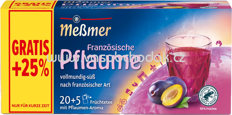 Meßmer Ländertee Französische Pflaume, 20 Beutel + 5 Gratis Meßmer Ländertee Französische Pflaume, 20 Beutel + 5 Gratis