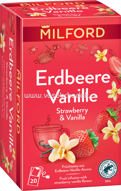 Milford Erdbeere Vanille, 20 Beutel Milford Erdbeere Vanille, 20 Beutel