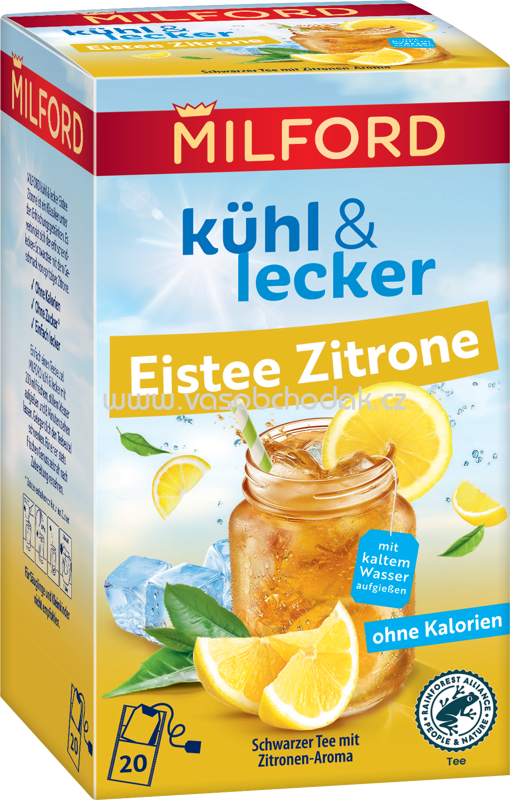 Milford Kühl & Lecker Eistee Zitrone, 20 Beutel Milford Kühl & Lecker Eistee Zitrone, 20 Beutel