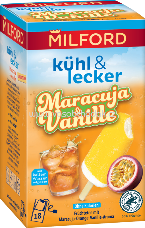 Milford Kühl & Lecker Maracuja & Vanille, 18 Beutel Milford Kühl & Lecker Maracuja & Vanille, 18 Beutel
