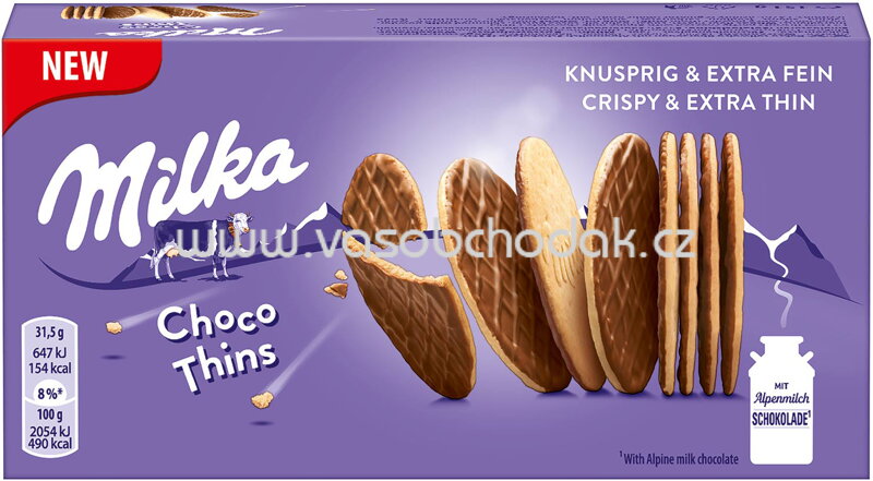 Milka Kekse Choco Thins, 151g
