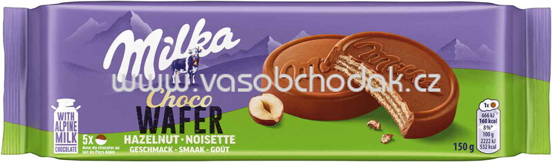 Milka Kekse Choco Wafer Hazelnut, 150g