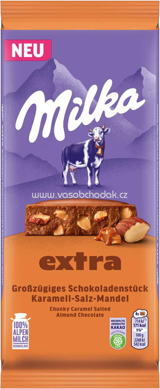 Milka Extra Karamell-Salz-Mandel, 190g Milka Extra Karamell-Salz-Mandel, 190g