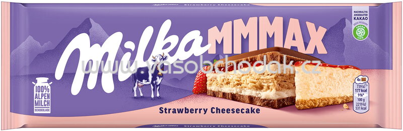 Milka Mmmax Strawberry Cheesecake, 300g Milka Mmmax Strawberry Cheesecake, 300g