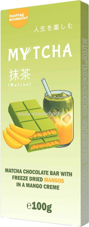 Mytcha Matcha Chocolate Bar Freeze Dried Mango, 100g