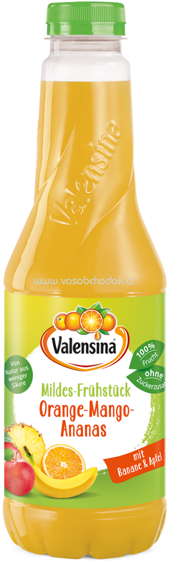 Valensina Mildes Frühstück Orange-Mango-Ananas, 1l