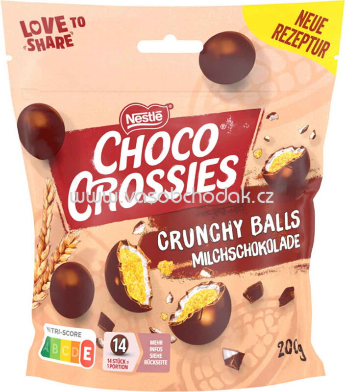 Nestlé Choco Crossies Crunchy Balls Milchschokolade, 200g Nestlé Choco Crossies Crunchy Balls Milchschokolade, 200g