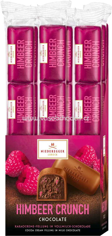Niederegger Chocolate Klassiker Himbeer Crunch, 4x12,5g, 50g Niederegger Chocolate Klassiker Himbeer Crunch, 4x12,5g, 50g