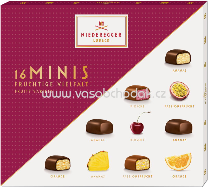 Niederegger Marzipan 16 Minis Fruchtige Vielfalt, 112g