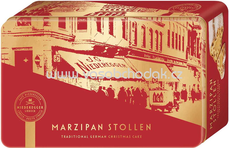 Niederegger Lübeck Marzipan Stollen in Geschenkdose, 500g