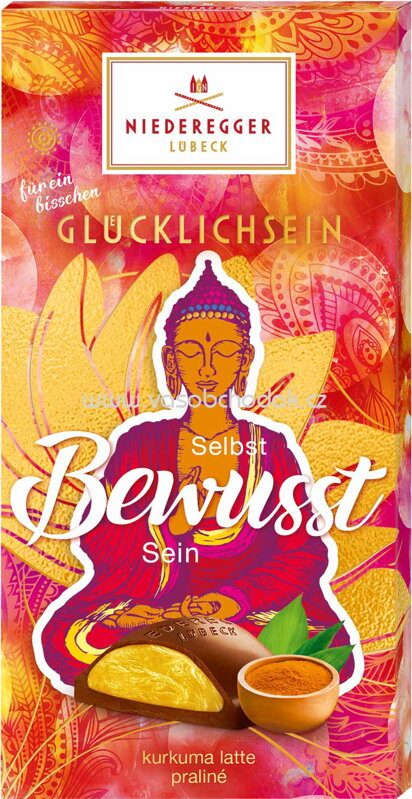 Niederegger Glücklichsein Bewusst Praliné Tafel Kurkuma Latte, 100g Niederegger Glücklichsein Bewusst Praliné Tafel Kurkuma Latte, 100g
