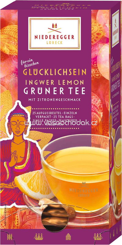Niederegger Glücklichsein Grüner Tee Ingwer Lemon, 25 Beutel Niederegger Glücklichsein Grüner Tee Ingwer Lemon, 25 Beutel
