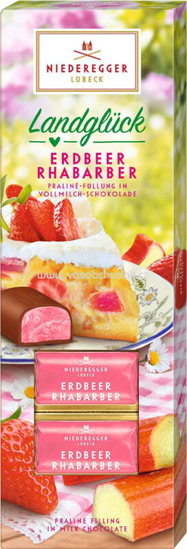 Niederegger Landglück Praliné Klassiker Erdbeer Rhabarber, 100g Niederegger Landglück Praliné Klassiker Erdbeer Rhabarber, 100g