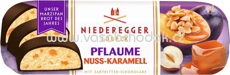 Niederegger Marzipan Brot Pflaume Nuss-Karamell, 125g Niederegger Marzipan Brot Pflaume Nuss-Karamell, 125g