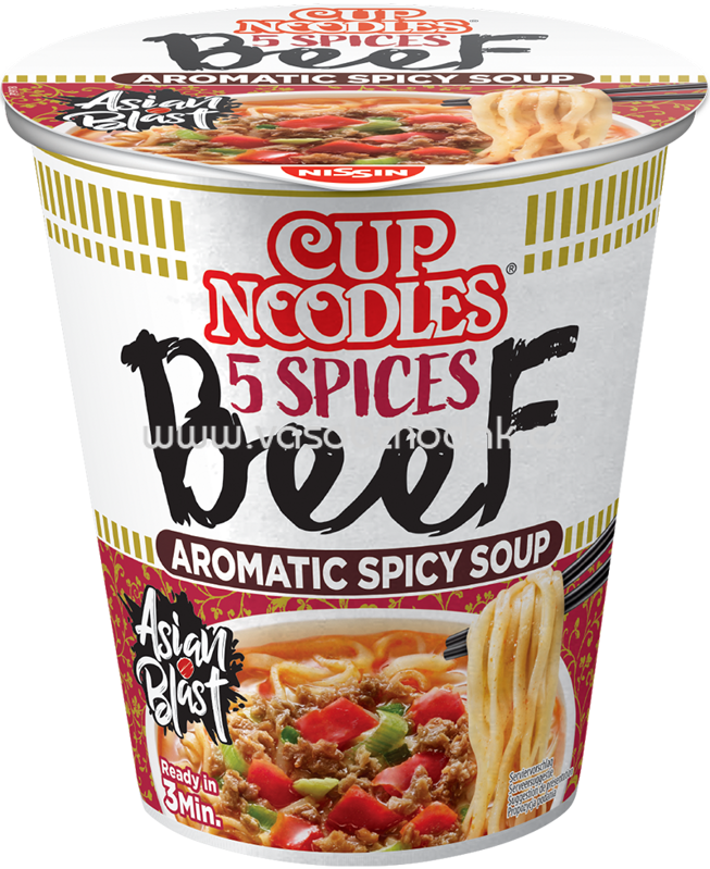Nissin Cup Noodles 5 Spices Beef, 1 St