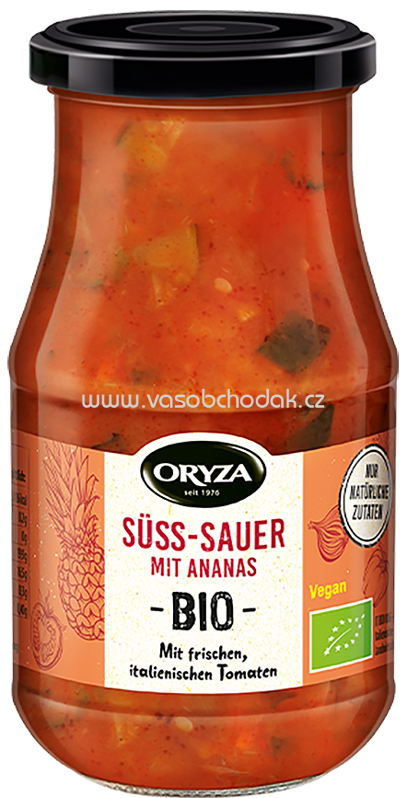 Oryza Bio Sauce Süss-Sauer mit Ananas, 410g Oryza Bio Sauce Süss-Sauer mit Ananas, 410g