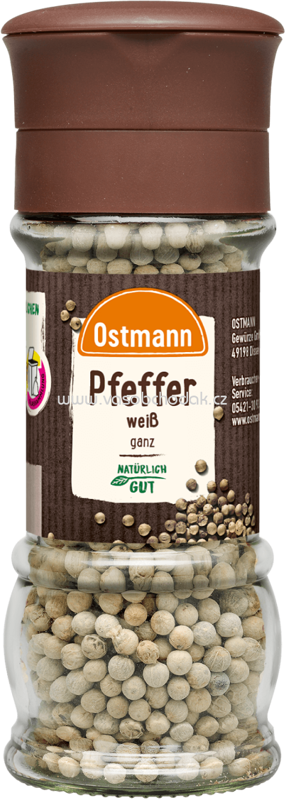 Ostmann Pfeffer weiß, ganz, Mühle, 70g