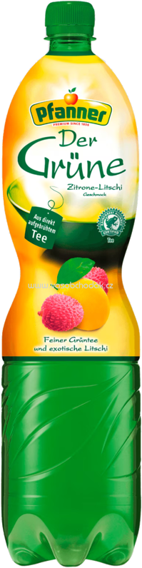 Pfanner Eistee Der Grüne Tee Zitrone-Lychee, 6x1,5l