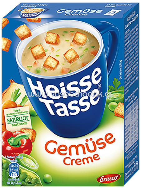 Erasco Heisse Tasse Gemüse Creme, 3x150 ml