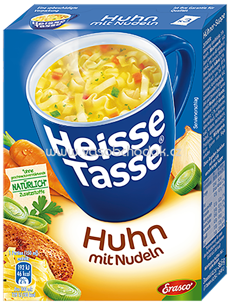 Erasco Heisse Tasse Huhn mit Nudeln, 3x150 ml