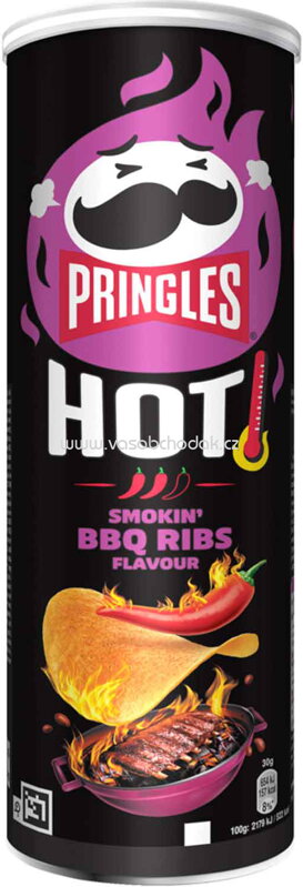 Pringles Hot Smokin' BBQ Ribs, 160g Pringles Hot Smokin' BBQ Ribs, 160g