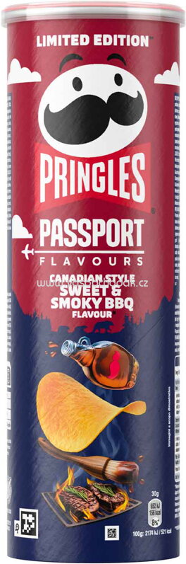 Pringles Passport Flavours Canadian Style Smoky BBQ, 165g