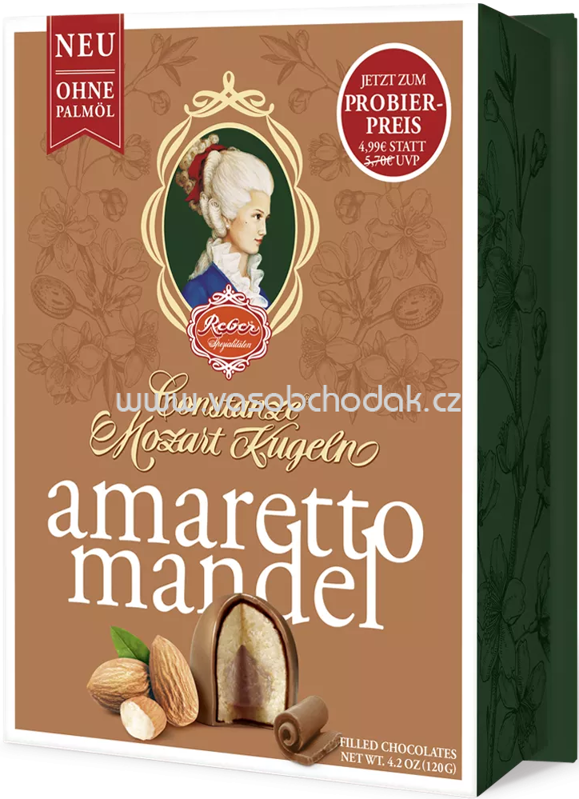 Reber Constanze Mozart Kugel Amaretto Mandel, 6 St, 120g Reber Constanze Mozart Kugel Amaretto Mandel, 6 St, 120g