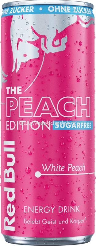 Red Bull Energy Drink The Peach Edition White Peach Sugarfree, 250 ml