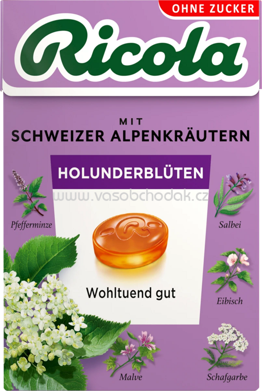 Ricola Bonbon Holunderblüten, zuckerfrei, 50g Ricola Bonbon Holunderblüten, zuckerfrei, 50g