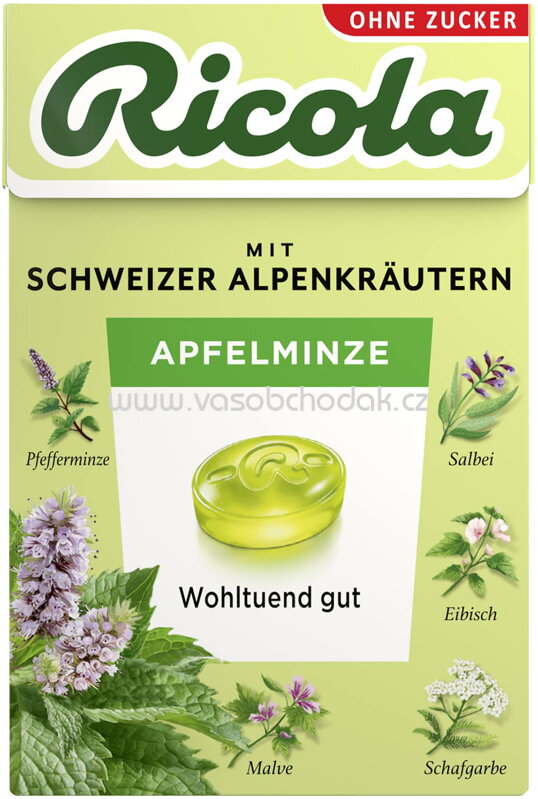 Ricola Bonbon Apfelminze, zuckerfrei, 50g Ricola Bonbon Apfelminze, zuckerfrei, 50g
