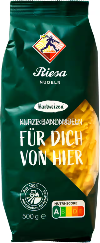Riesa Hartweizen Nudeln - Kurze Bandnudeln, 500g