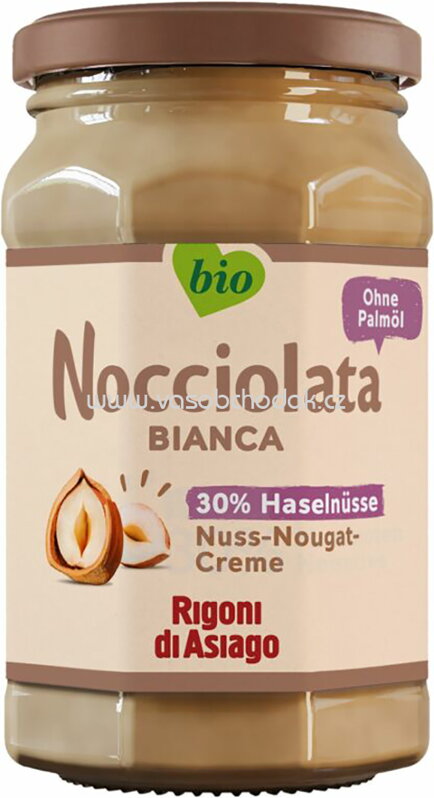 Rigoni di Asiago Nocciolata Bianca 30% Haselnüsse Nuss Nougat Creme, 250g Rigoni di Asiago Nocciolata Bianca 30% Haselnüsse Nuss Nougat Creme, 250g