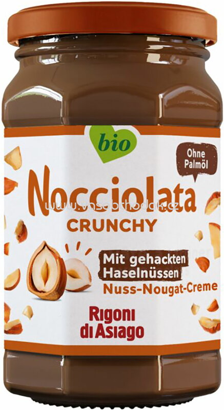 Rigoni di Asiago Nocciolata Crunchy mit gehackten Haselnüssen Nuss Nougat Creme, 250g Rigoni di Asiago Nocciolata Crunchy mit gehackten Haselnüssen Nuss Nougat Creme, 250g