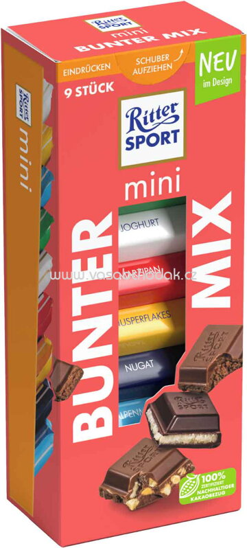 Ritter Sport mini Bunter Mix, 9 St, 150g