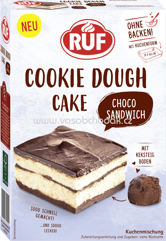 RUF Backmischung Cookie Dough Cake Choco Sandwich, 320g