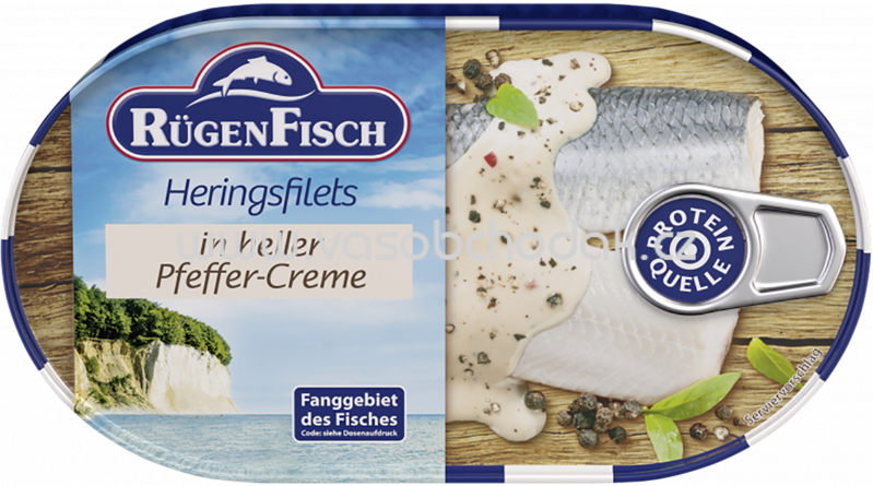Rügen Fisch Heringsfilets in heller Pfeffer-Creme, 200g