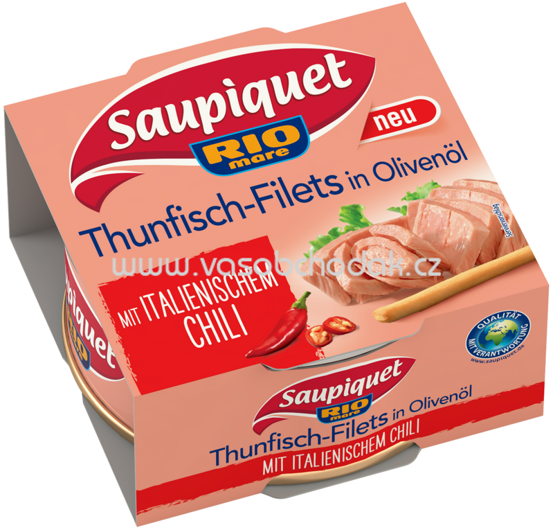 Saupiquet Thunfisch-Filets in Olivenöl mit italienischem Chili, 130g Saupiquet Thunfisch-Filets in Olivenöl mit italienischem Chili, 130g