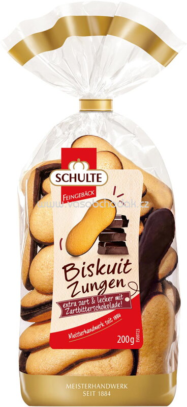 Schulte Biskuit Zungen Zartbitter, 200g