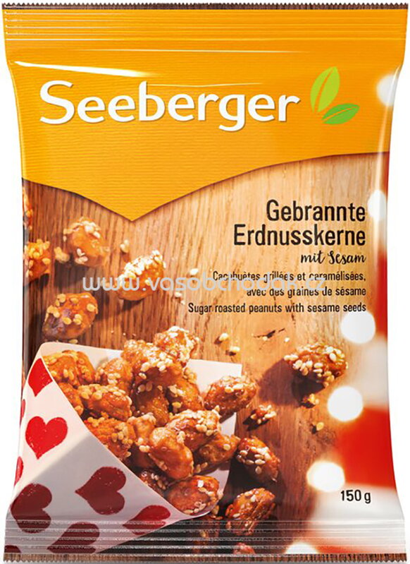 Seeberger Gebrannte Erdnusskerne mit Sesam, 150g Seeberger Gebrannte Erdnusskerne mit Sesam, 150g