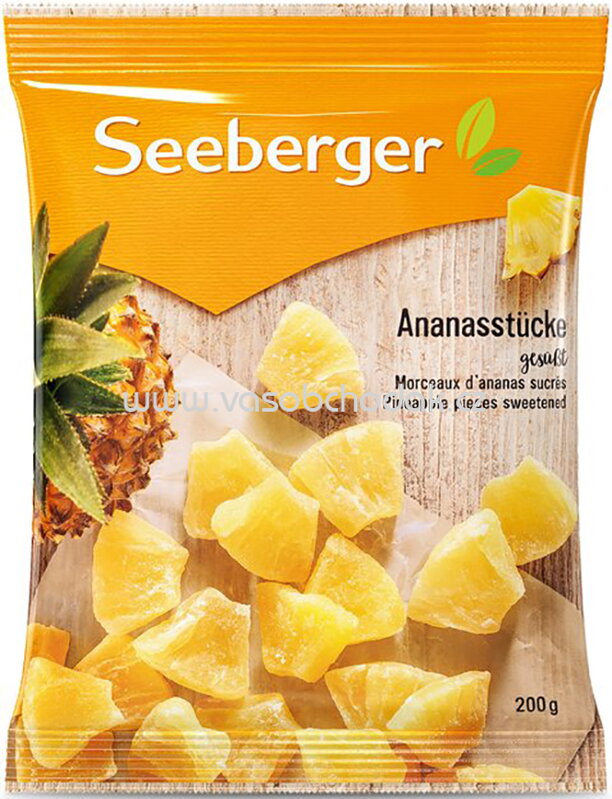 Seeberger Ananasstücke, gesüßt, 200g Seeberger Ananasstücke, gesüßt, 200g
