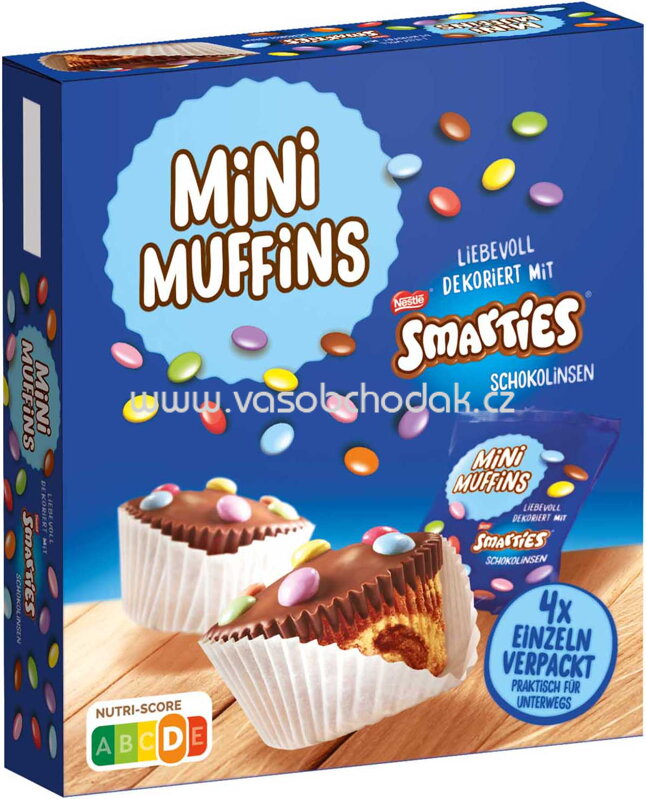 Smarties Mini Muffins, 4x30g, 120g Smarties Mini Muffins, 4x30g, 120g