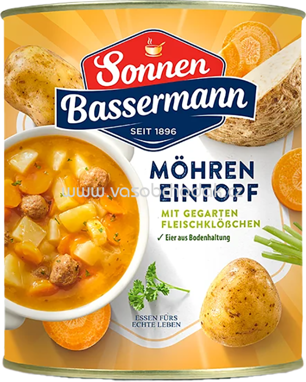 Sonnen Bassermann Eintopf - Möhren Eintopf mit leckeren Fleischklößchen, 800g